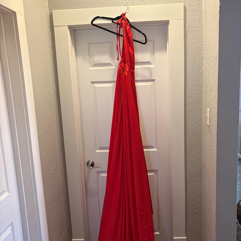 Never worn Elegant Red Halter Gown